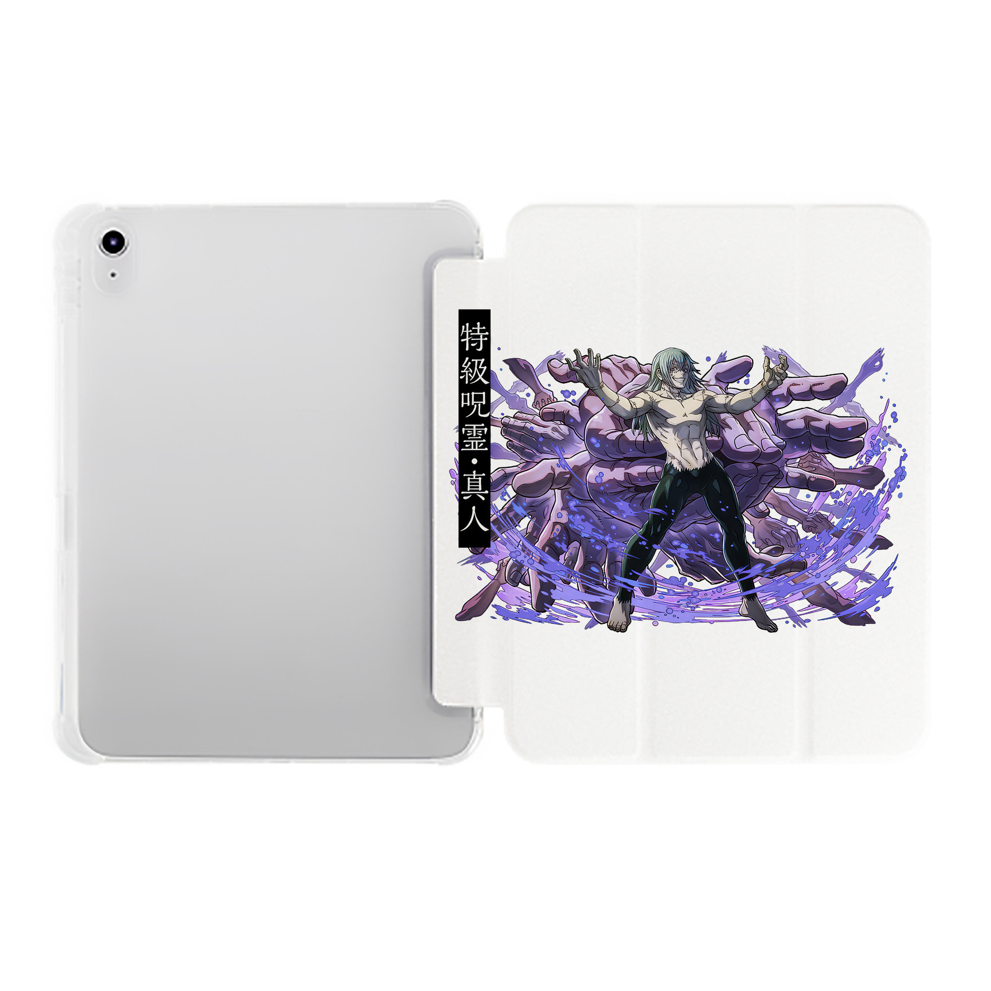 （画像用） 呪術廻戦 Jujutsu Kaisen IPad ケース ペン収納付き 三つ折りスタンド PUレザー×シリコン 対応機種9.5/10.5/10.9インチ